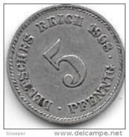 Empire 5 Pfennig 1908 G  Km 11  Xf - 5 Pfennig