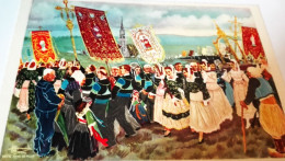 CARTE POSTALE PROCESSION DE PARDON SAINTE ANNE LA PALUD REPRODUCTION AQUARELLE CHARLES HOMUALK - Plonévez-Porzay