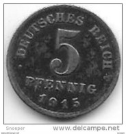 Empire 5 Pfennig  1915 A  Km  19    Xf!!! - 5 Pfennig