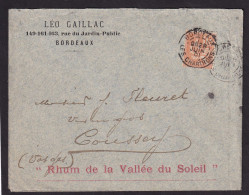 DDFF 409 -- ALCOOLS De FRANCE - Enveloppe TP Mouchon BORDEAUX 1901 - Entete Léo Gaillac, Rhum Vallée Du Soleil - Vins & Alcools