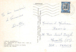 ANDORRA - PICTURE POSTCARD 1962 / 1385 - Cartas & Documentos