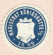 Cachet De Fermeture   -  Allemagne - 1869 - Magistrat Konigshutte  O/ S - Cachets Généralité