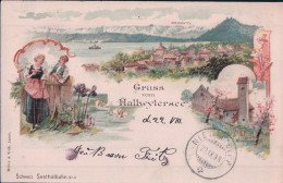 Gruss Vom Hallwylersee AG, Costume Et Beinwil, Litho 3 Vues (22.9.1898) - Beinwil Am See