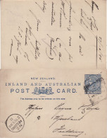 NEW ZEALAND 1895 POSTCARD SENT TO FIELDING - Covers & Documents