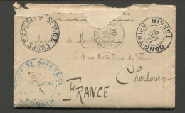 Indochine 1901 Dong Trieu Corps D'occupation Du Tonkin Pour Cherbourg  Avec Correspondance Intéressante Plusieurs Pages - Other & Unclassified