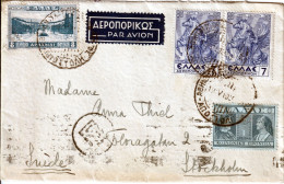 GREECE 1939 AIRCOVER To SWEDEN - Lettres & Documents