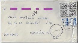 Brazil 1978 Cover From Canoinhas To Florianópolis 6 Stamp Profession Banana Picker And Jangadeiro - Storia Postale