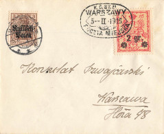 LETTRE POLOGNE. WARSCHAU. WARSZAWY. 5 II 1916 POCZTA MIEJSLA - Cartas & Documentos