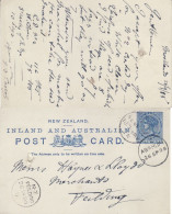 NEW ZEALAND 1895 POSTCARD SENT TO FIELDING - Brieven En Documenten