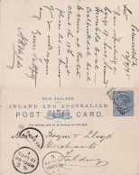 NEW ZEALAND 1895 POSTCARD SENT TO FIELDING - Storia Postale