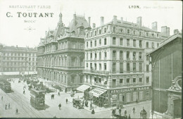 CPA CP Carte Postale Ancienne Publicitaire Restaurant Farges C Toutant Lyon Place Des Cordeliers 2ème Arr - Lyon 2