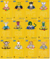 SERIE COMPLETA DE 12 TARJETAS DE CHINA DE HOROSCOPOS (ZODIACO-HOROSCOPO) ANIMALES - Zodiac