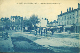 CPA CP Carte Postale Ancienne Lyon Villeurbanne Place Des Maisons Neuves M.F - Villeurbanne