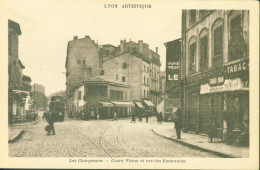 CPA CP Carte Postale Ancienne Lyon Artistique Les Charpennes Villeurbanne Cours Vitton Et Rue Des Emeraudes Tabac - Villeurbanne