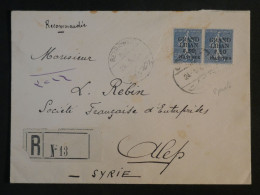 C GRAND LIBAN  BELLE LETTRE  RECOM.  1925   BEYROUTH A ALEP SYRIE  +CACHET CIRE  +AFF. INTERESSANT + - Covers & Documents