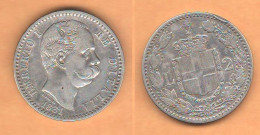 Italia Regno 2 Lire 1881 Re Umberto I°Italy Italie Silver Coin - 1878-1900 : Umberto I