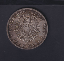 Dt. Reich 5 Mark 1888 A - 2, 3 & 5 Mark Plata