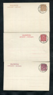 "D.ABST.GEB.-SCHLESWIG" 1920, Postkarten Mi. P 1-P 3 Je Stegstempel "Flensburg" (4328) - Schleswig