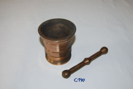 C140 Ancien Mortier Et Pilon En Bronze - Pharmacie - Fonderie Haine - Attrezzature Mediche E Dentistiche