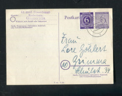 "SBZ" 1946, Postkarte Mi. P 15 Mit Zusatzfrankatur Stegstempel "GRIMMA" (4329) - Postwaardestukken