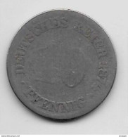 *empire 10 Pfennig 1874 H  Km 4   Vg+ - 10 Pfennig