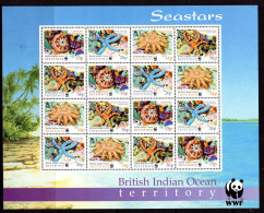 British Indian Ocean Territory, BIOT 2001 Endangered Species - Seastars Sheet MNH (SG 253-256) - British Indian Ocean Territory (BIOT)