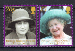 British Indian Ocean Territory, BIOT 2002 Queen Elizabeth The Queen Mother Commemoration Set MNH (SG 267-268) - British Indian Ocean Territory (BIOT)