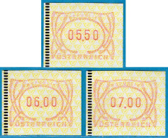 1995 Österreich Austria Automatenmarken ATM 3.2 B Bräunlichrot / Satz 5.50/6.00/7.00 Postfrisch / Frama - Machine Labels [ATM]