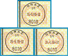 1995 Österreich Austria Automatenmarken ATM 3.2 B Bräunlichrot / Satz 5.50/6.00/7.00 ET. 26.5.95 Graz / Frama - Timbres De Distributeurs [ATM]