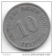 Empire 10  Pfennig  1900  J   Km  12   Fr+ - 10 Pfennig