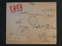 DE0 SYRIE   BELLE LETTRE  1922   A L HOTEL PALACE D ALEXANDRIE   +PAIRE DE MERSON AFF. INTERESSANT + - Briefe U. Dokumente