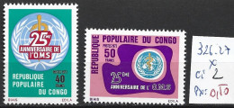 CONGO 326-27 * Côte 2 € - OMS