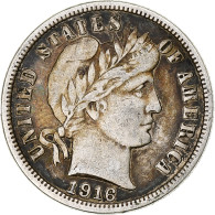 Monnaie, États-Unis, Barber Dime, Dime, 1916, Philadelphie, TTB, Argent, KM:113 - 1892-1916: Barber