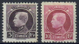 BELGIO 1921 1925  EFFIGE RE ALBERTO I TIPO MONTENEZ 5 F. E 10 F.  MH/* - 1921-1925 Piccolo Montenez