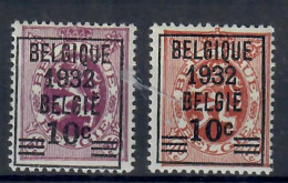 BELGIO 1932 LEONE ARALDICO SOPRASTAMPATI  MH/* - 1929-1937 Leone Araldico