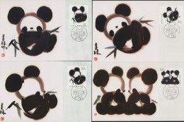 CHINA - 4 MC GIANT PANDA 1985 / **3 - Cartes-maximum