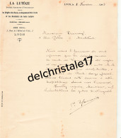 69 0722 LYON RHONE 1905 Cie D'Assurances Eaux Responsabilités Civiles LA LUTECE Rue De L'Hotel De Ville à TARDY - Bank & Insurance