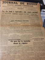 JOURNAL DE ROUEN 40/LA VIE REPREND SON COURS /AVERTISSEMENT LINDBERGH/DARNETAL ORGANISATION - 1800 - 1849