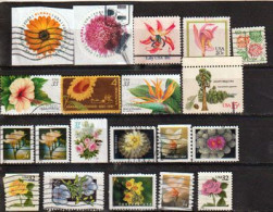 USA.  Les Fleurs Aux Etats-Unis. Beau Lot De 20 Timbres Differents  # 1 - Mezclas (max 999 Sellos)