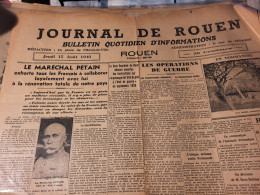 JOURNAL DE ROUEN 40/ PETAIN RENOVATION DU PAYS// RIOM COUR SUPREME / - 1800 - 1849