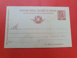 Italie - Entier Postal Avec Réponse Non Circulé - D 449 - Entero Postal