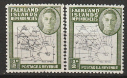 SHETLANDS Du SUD (FALKLAND) - N°33 A+B ** (1946-48) Carte - Georgias Del Sur (Islas)