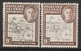 SHETLANDS Du SUD (FALKLAND) - N°40 A+B * (1946-48) Carte - Georgias Del Sur (Islas)
