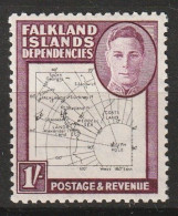 SHETLANDS Du SUD (FALKLAND) - N°41 B ** (1946-48) Carte - Géorgie Du Sud