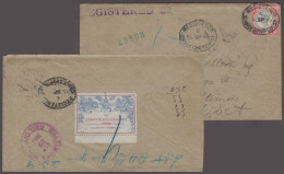 1897 Envelope From London To The USA With 1897 "The London Philatelic Exhibition" Vignette On Reverse, Jubilee Franking - Briefe U. Dokumente
