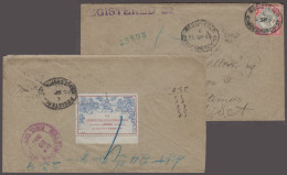 1897 Envelope From London To The USA With 1897 "The London Philatelic Exhibition" Vignette On Reverse, Jubilee Franking - Storia Postale