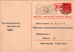 ! Ganzsache 1951 Aus Basel , Autograph Dr. Erik Undritz, Arzt - Medicina