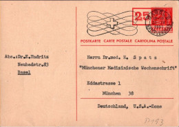 ! Ganzsache 1951 Aus Basel , Autograph Dr. Erik Undritz, Arzt - Medizin