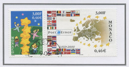 Monaco 2000 Y&T N°2248 à 2249 - Michel N°2499 à 2500 (o) - EUROPA - Se Tenant - Used Stamps