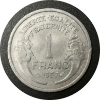 Monnaie France - 1957 "B" - 1 Franc Morlon Aluminium, Légère (1,3g) - 1 Franc